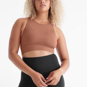 Knix Good to Go High Neck Seamless Sports Bra in Rosewood XXL